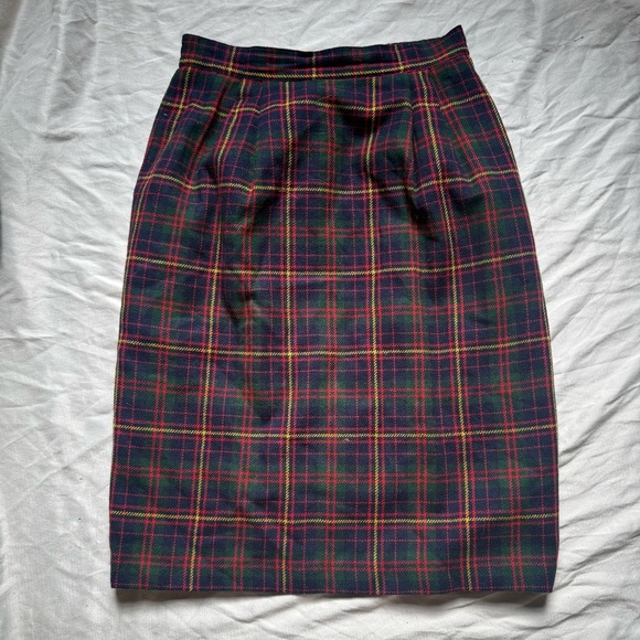 personal Dresses & Skirts - Vintage 70s Plaid Pencil Skirt Size 10 28” Waist 26” Length Zipper Slit Back